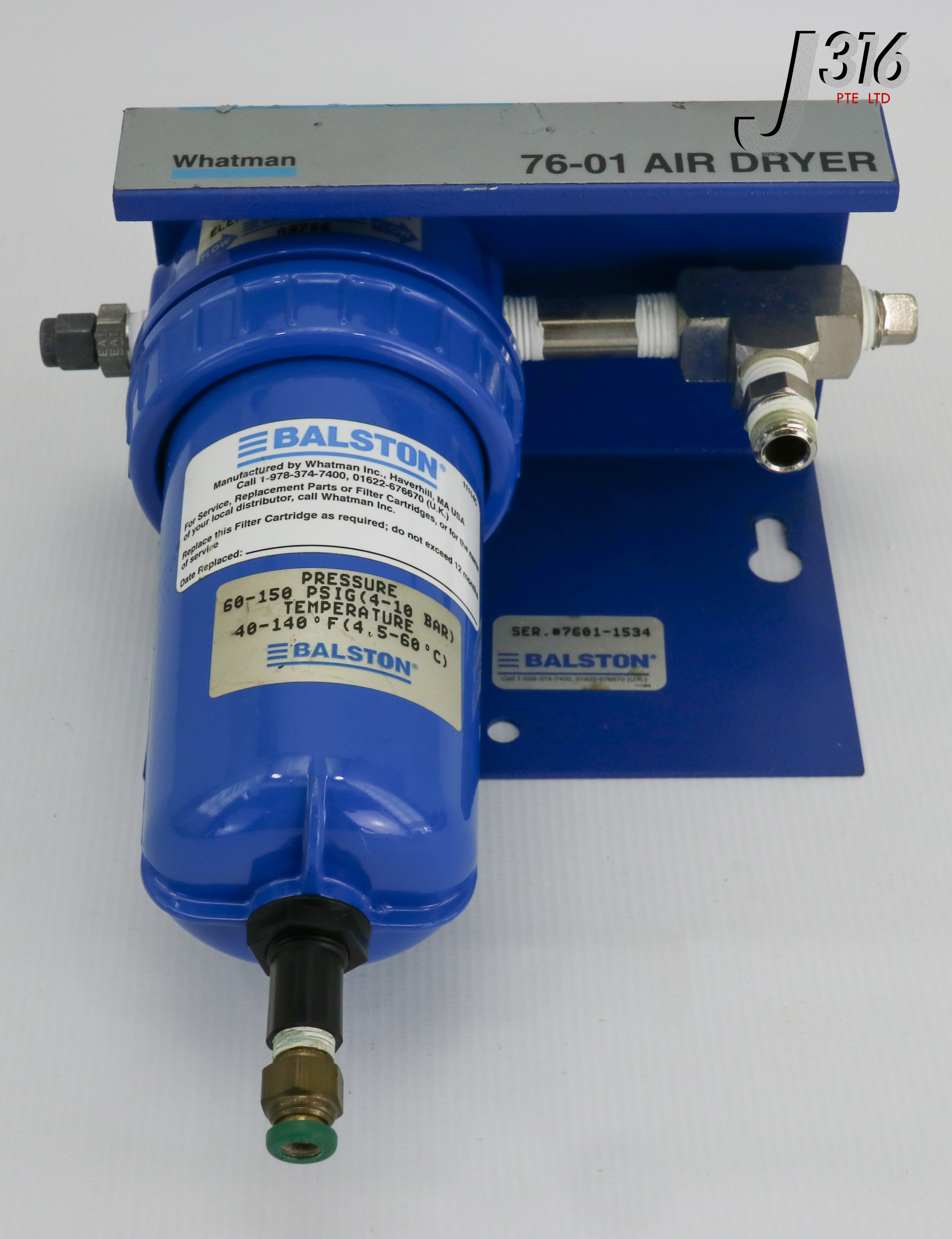 20327 BALSTON WHATMAN COMPRESSED AIR DRYER W/O MEMBRANE MOD A912A